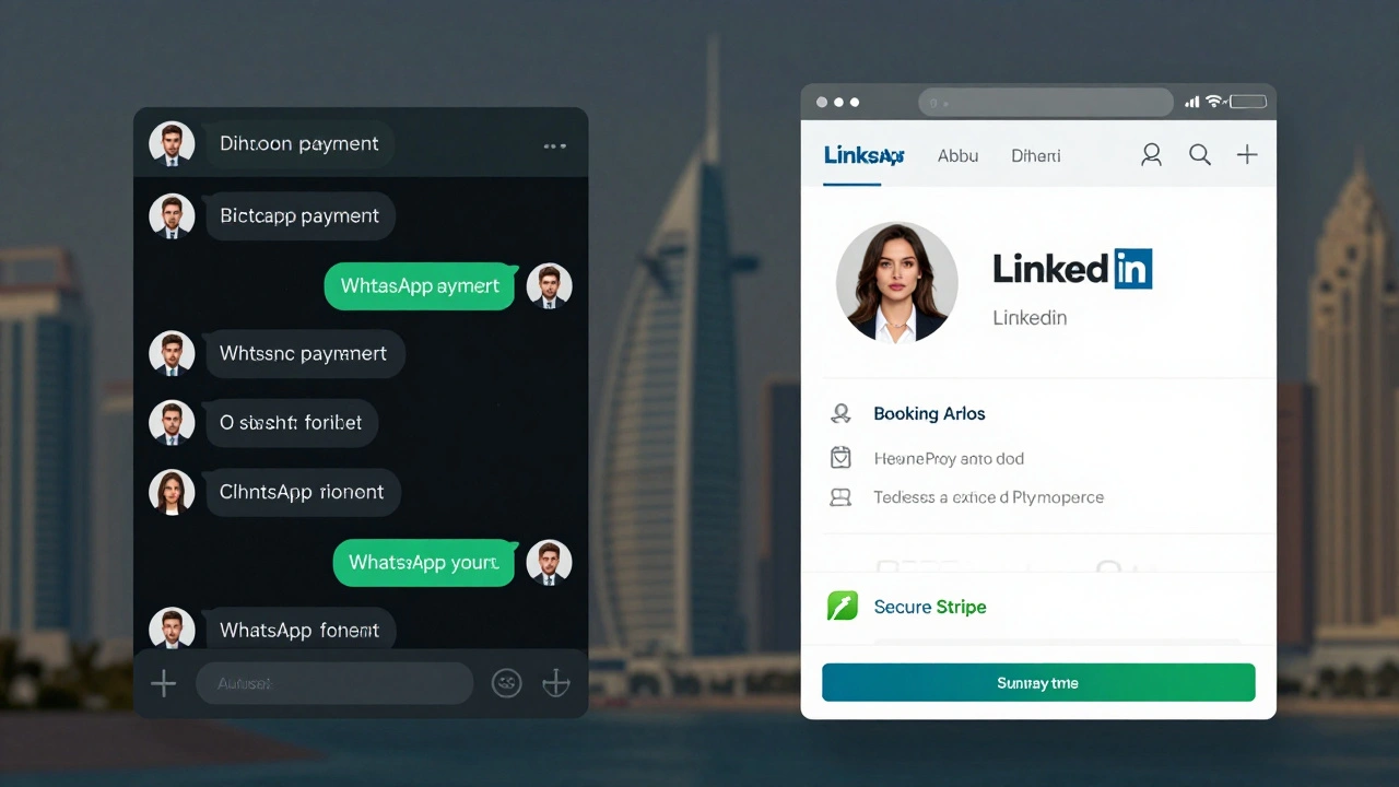 Contrast between fake escort scams on WhatsApp and legitimate professional profiles with secure payments.